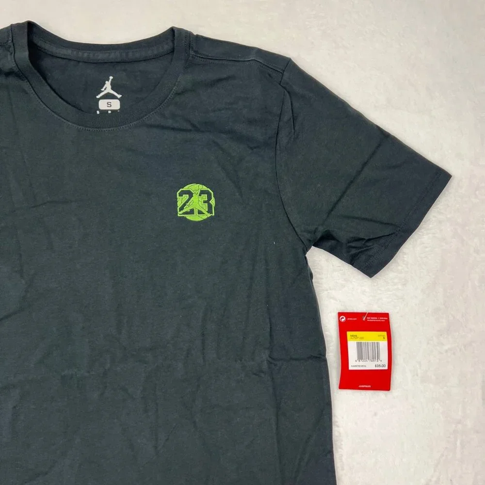 Air Jordan 23 Shirt Men Small Black‎ Jumpman Flight Short Sleeve New Cotton S